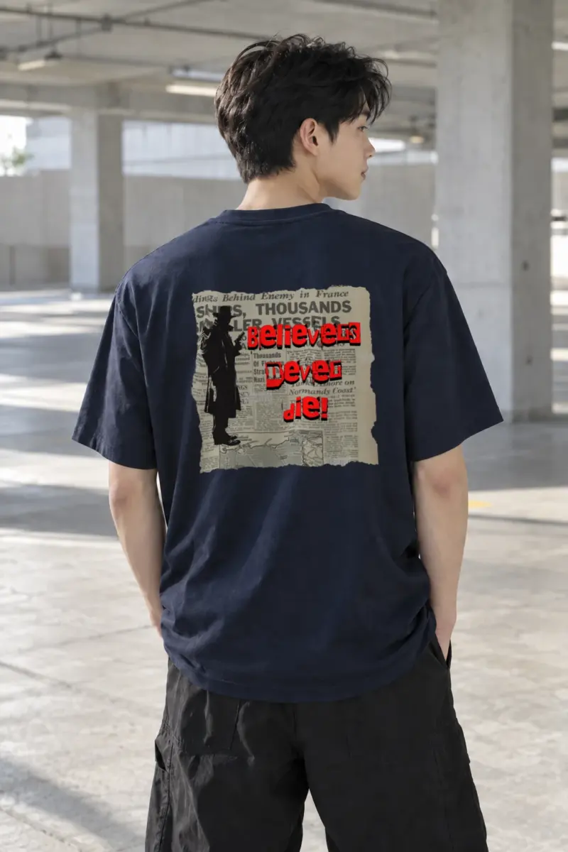 “Believers Never Die” Heavyweight Unisex Crewneck T-shirt | Gildan 5000