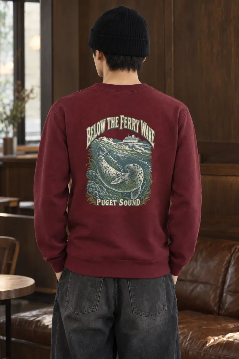 "Below the Ferry Wake" Heavy Blend Unisex Crewneck Sweatshirt