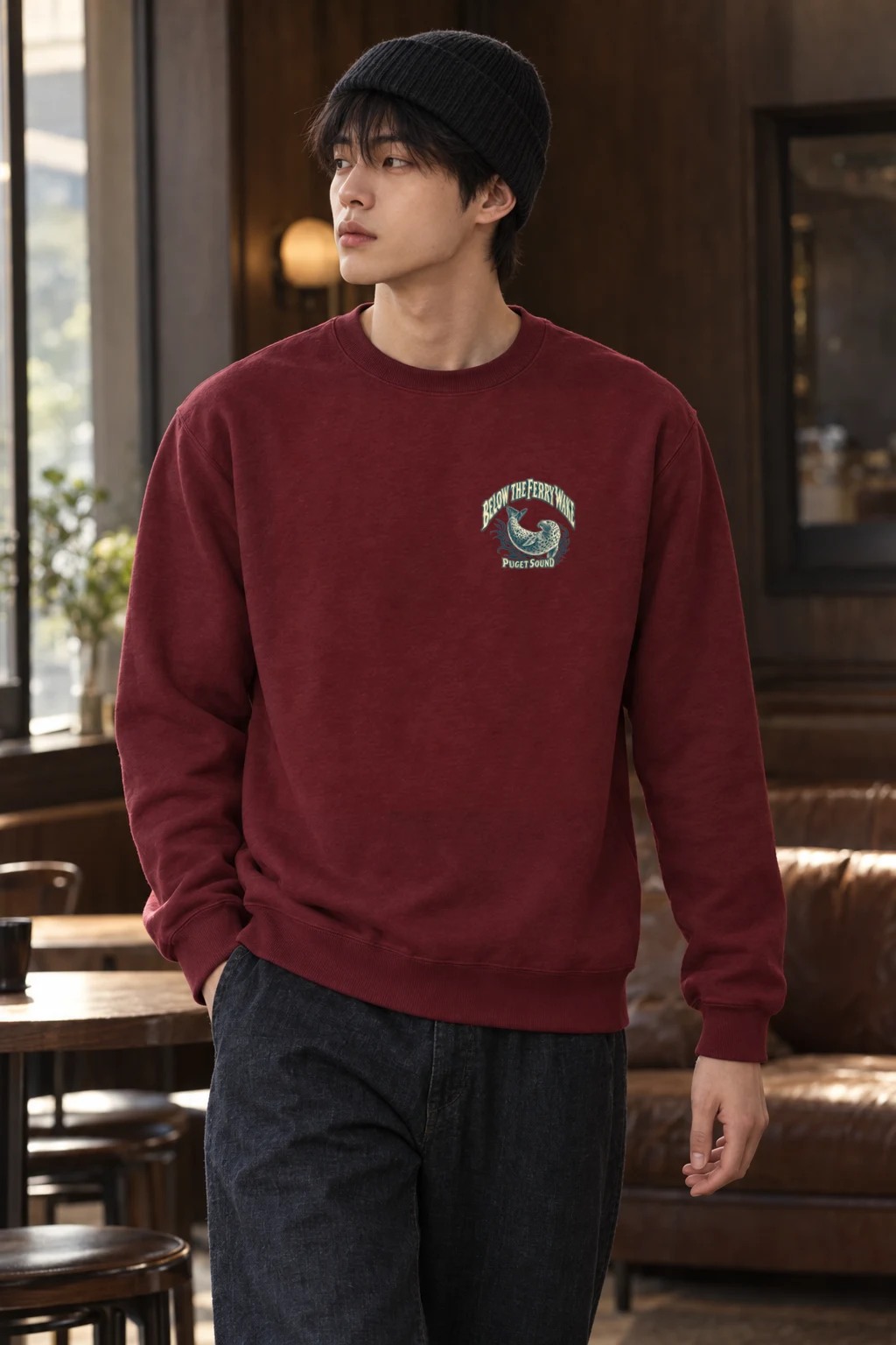 "Below the Ferry Wake" Heavy Blend Unisex Crewneck Sweatshirt