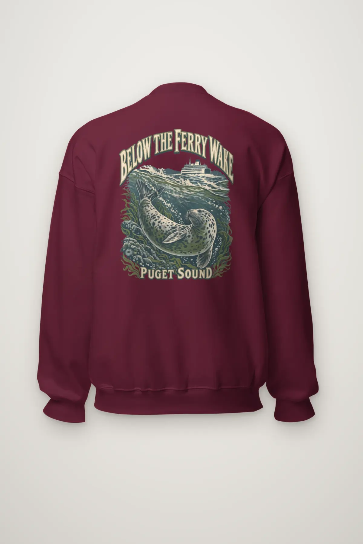 "Below the Ferry Wake" Heavy Blend Unisex Crewneck Sweatshirt