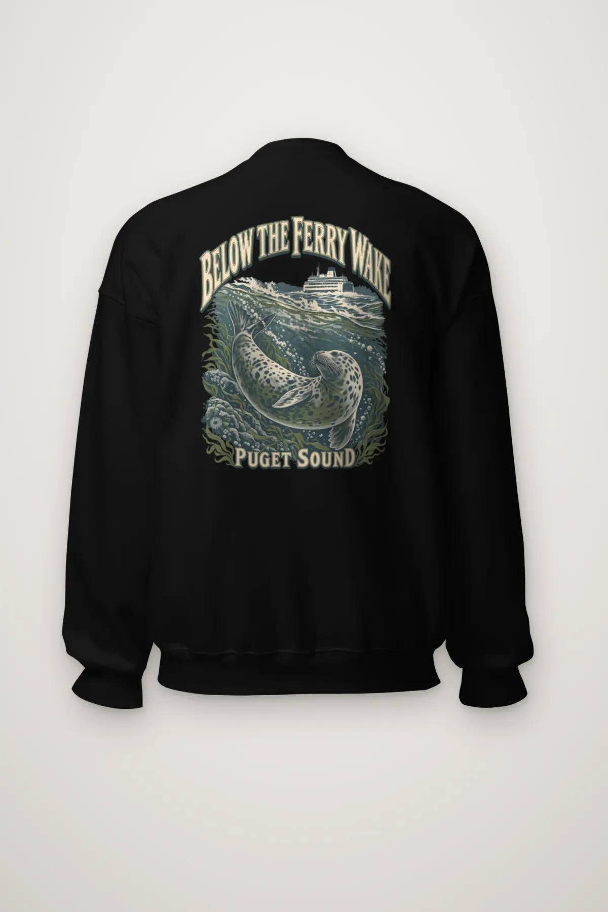 "Below the Ferry Wake" Heavy Blend Unisex Crewneck Sweatshirt