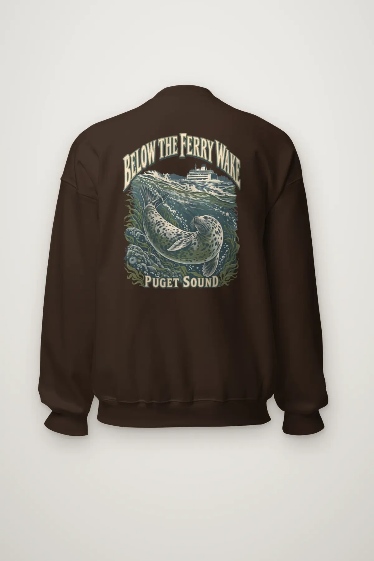 "Below the Ferry Wake" Heavy Blend Unisex Crewneck Sweatshirt