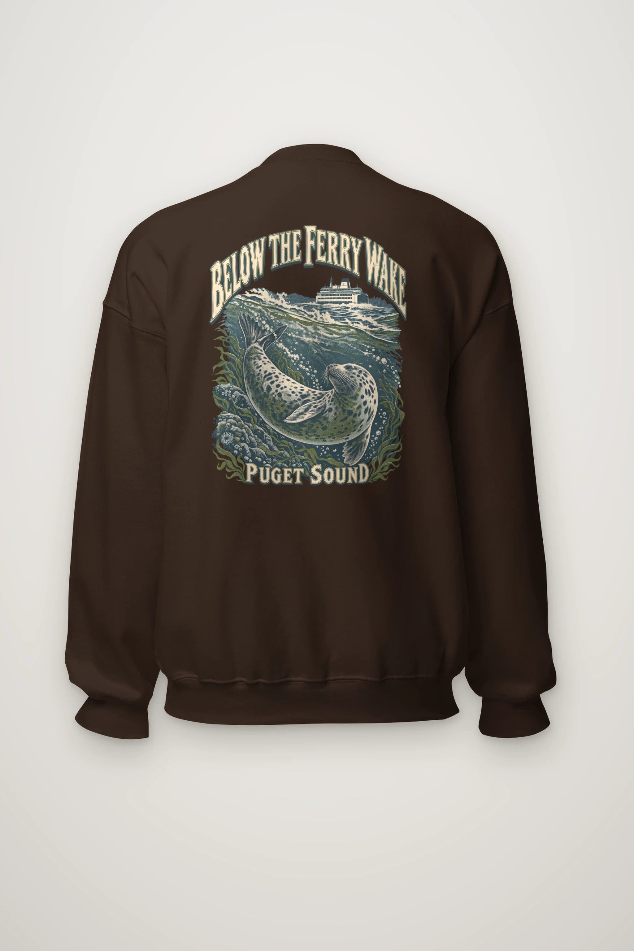 "Below the Ferry Wake" Heavy Blend Unisex Crewneck Sweatshirt