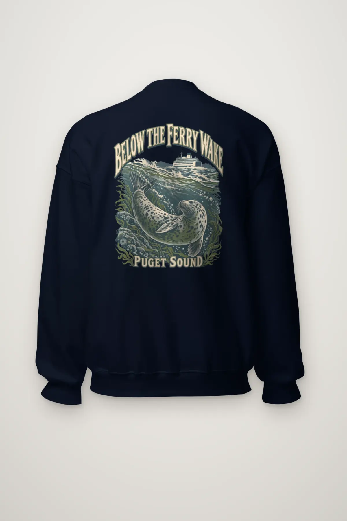 "Below the Ferry Wake" Heavy Blend Unisex Crewneck Sweatshirt