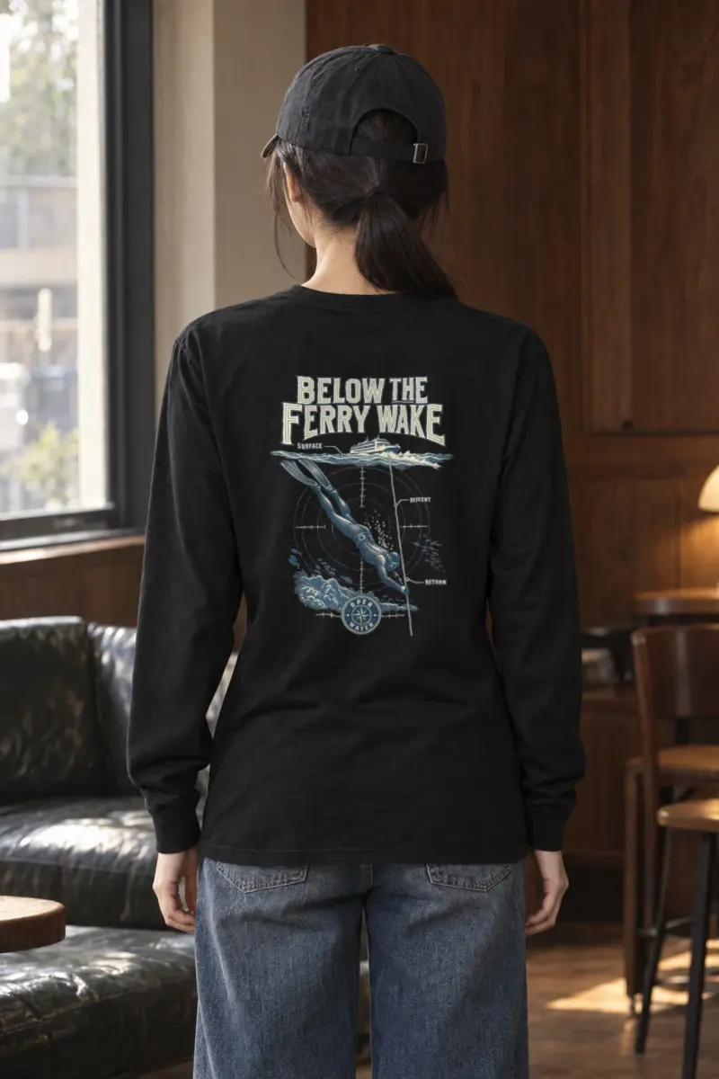 "Below the Ferry Wake" Unisex Longsleeve T-shirt
