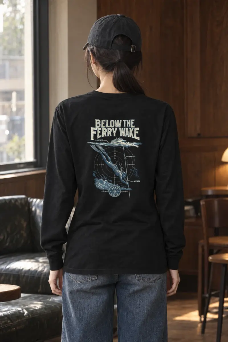 "Below the Ferry Wake" Unisex Longsleeve T-shirt