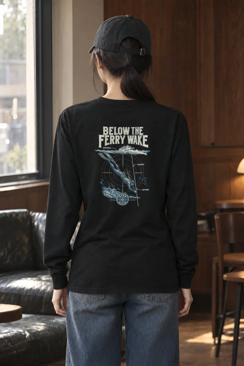 "Below the Ferry Wake" Unisex Longsleeve T-shirt