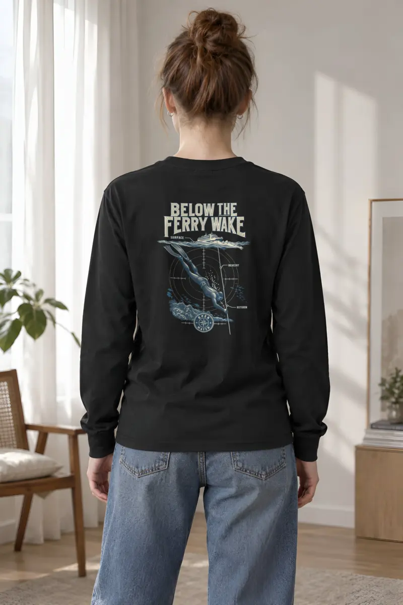 "Below the Ferry Wake" Unisex Longsleeve T-shirt