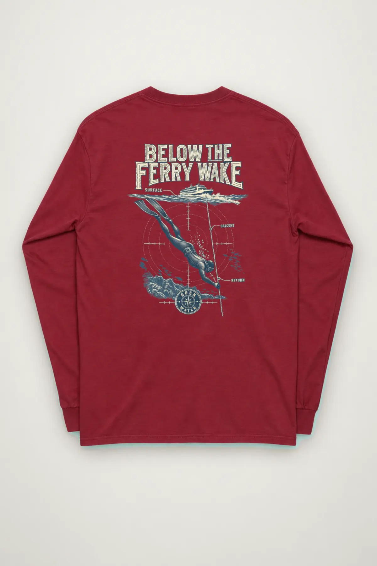 "Below the Ferry Wake" Unisex Longsleeve T-shirt