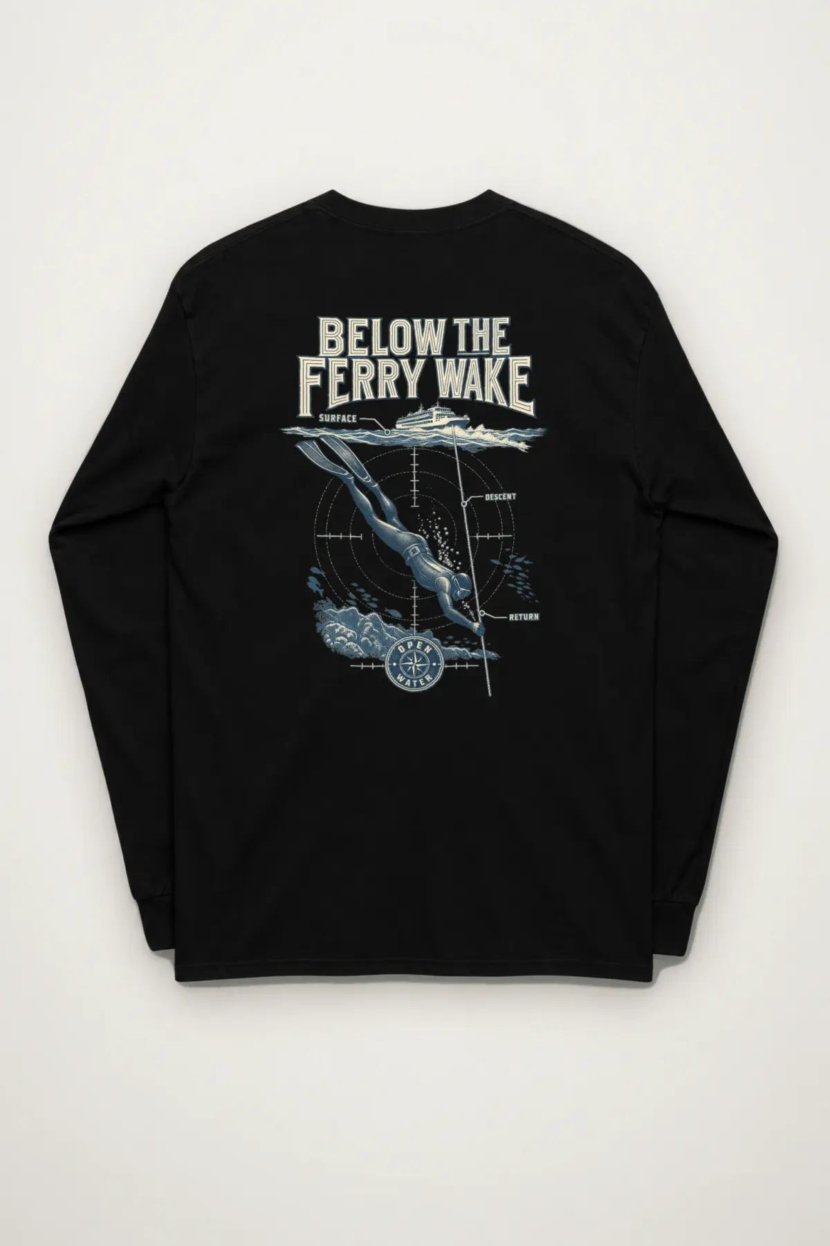 "Below the Ferry Wake" Unisex Longsleeve T-shirt