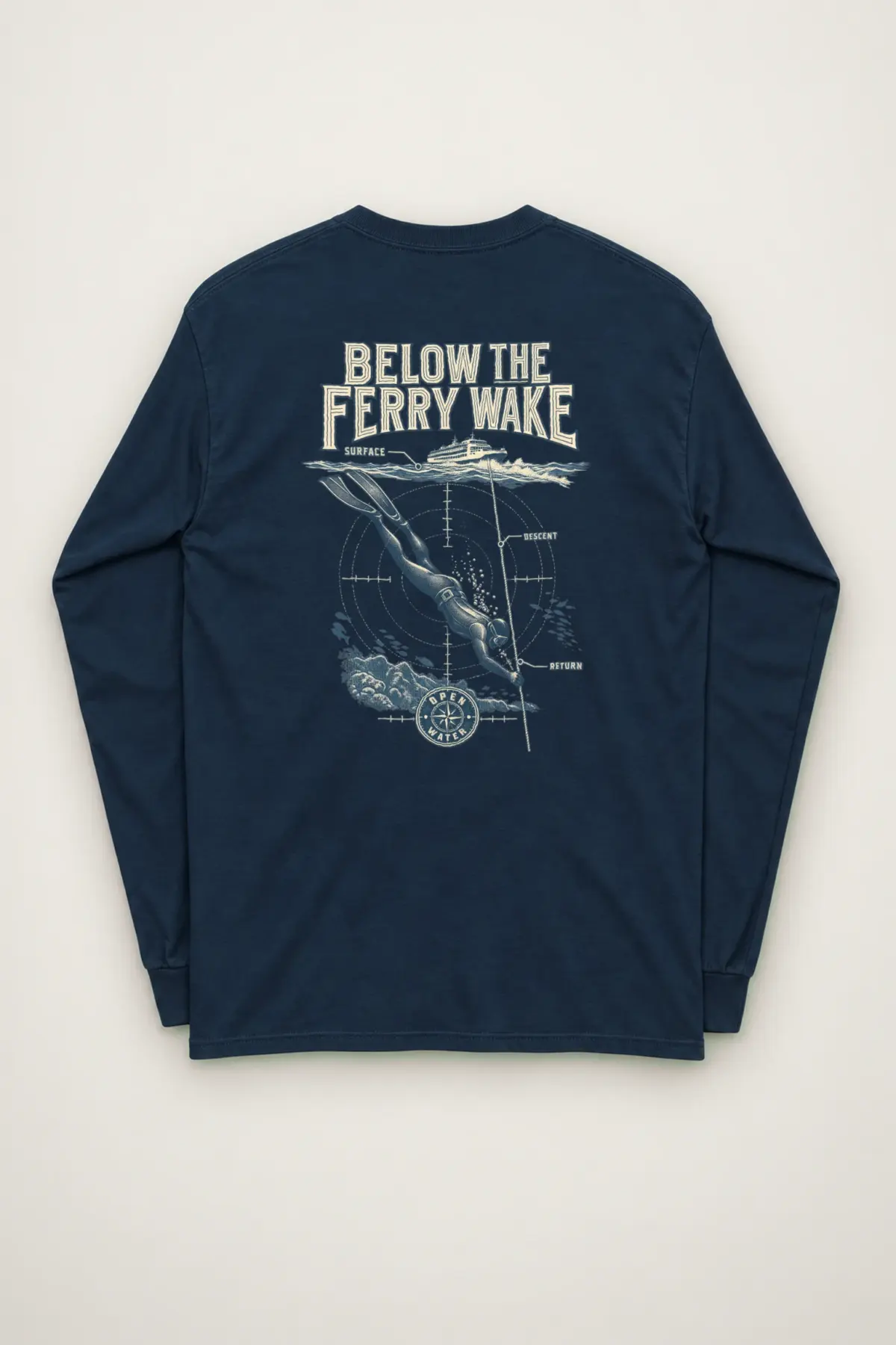 "Below the Ferry Wake" Unisex Longsleeve T-shirt