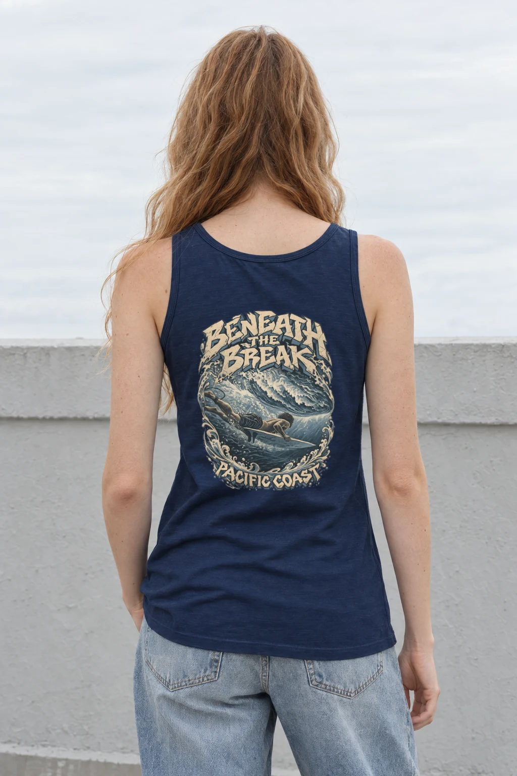 "Beneath the Break Pacific Coast" Unisex Jersey Tank