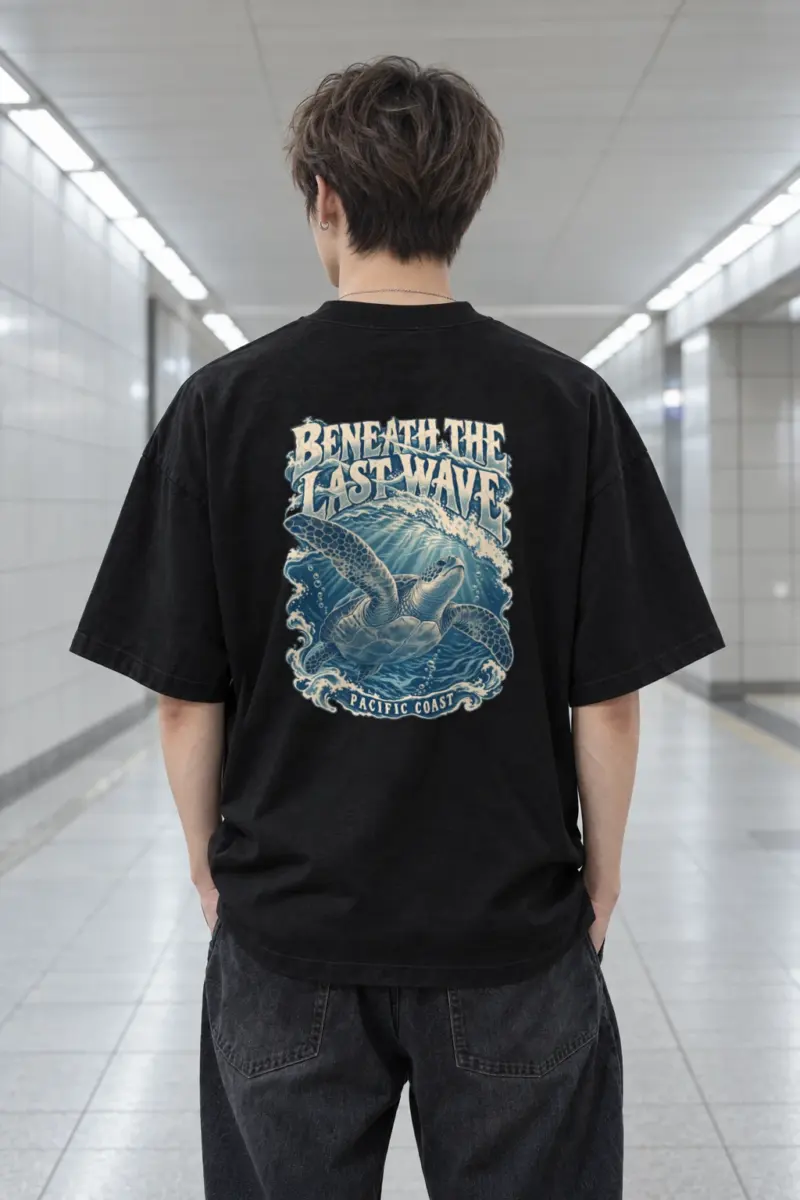 "Beneath the Last Wave" Men's Oversized Heavyweight Crewneck T-Shirt