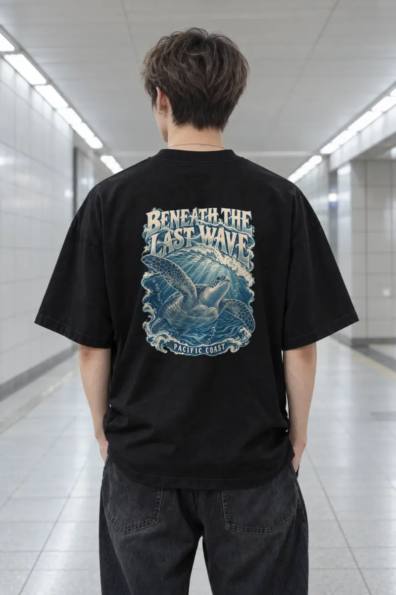 "Beneath the Last Wave" Men's Oversized Heavyweight Crewneck T-Shirt