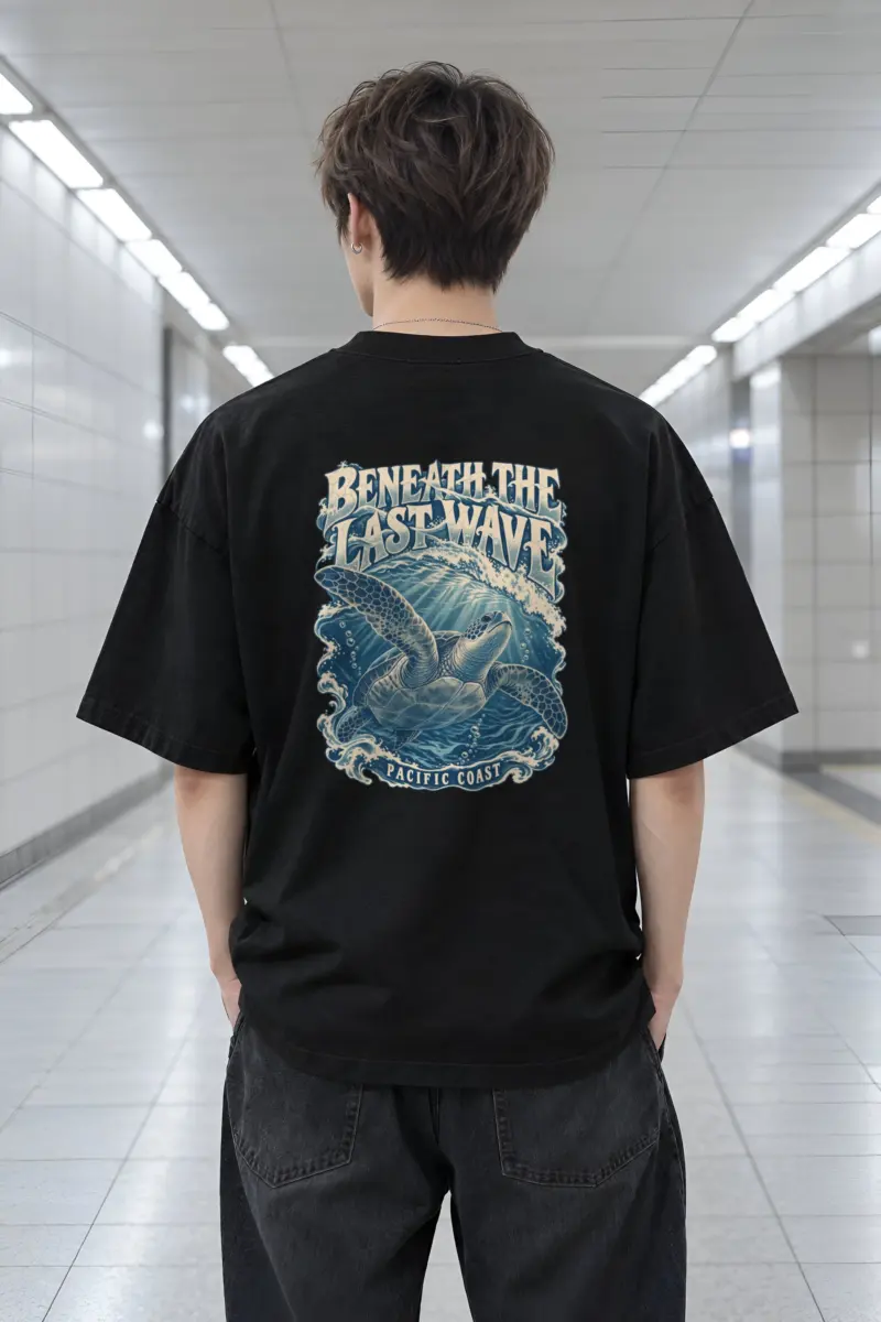 "Beneath the Last Wave" Men's Oversized Heavyweight Crewneck T-Shirt