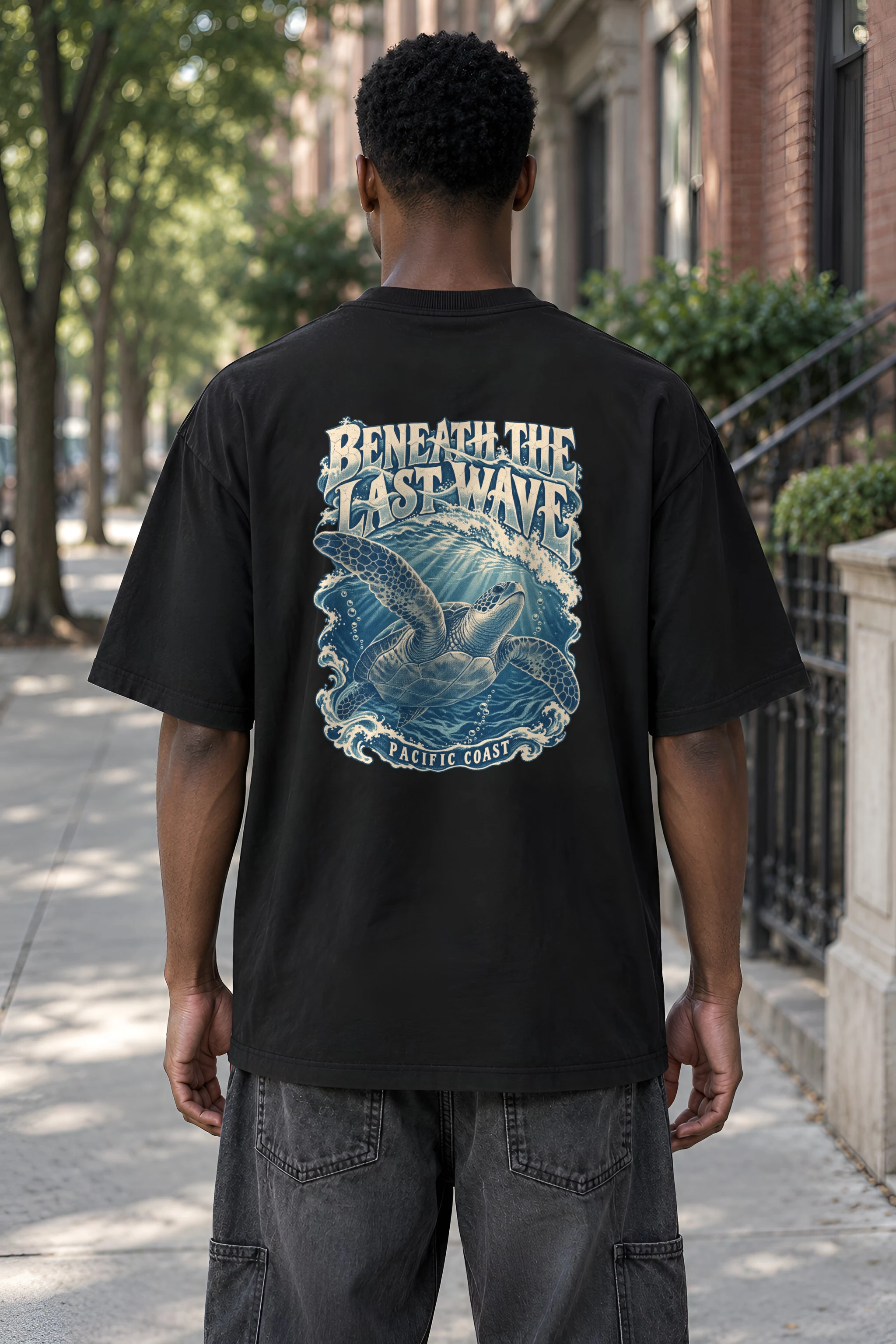 "Beneath the Last Wave" Men's Oversized Heavyweight Crewneck T-Shirt