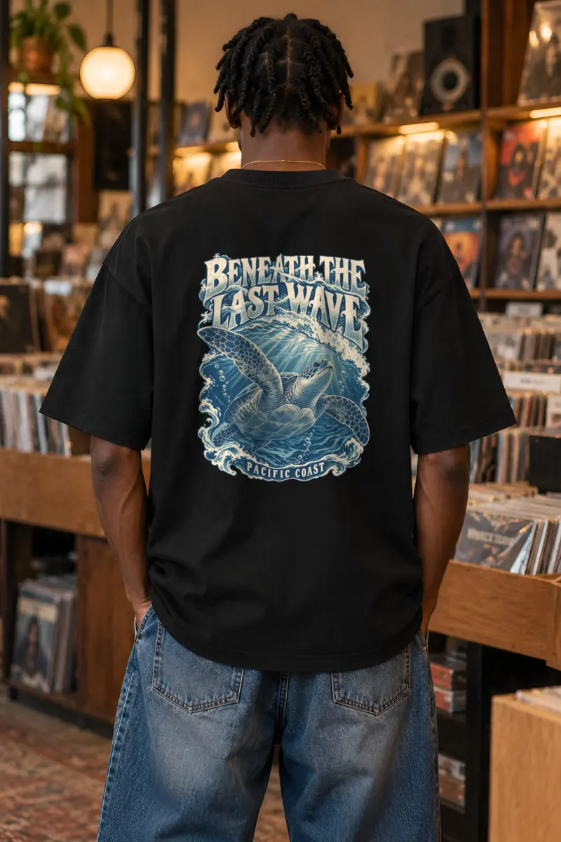 "Beneath the Last Wave" Unisex Oversized Heavyweight Crewneck T-Shirt
