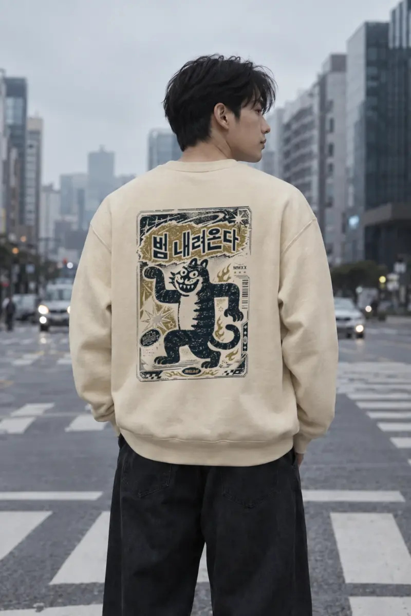 "Beom Naeryeonda Spirit" Unisex Sponge Fleece Crewneck Sweatshirt | Bella + Canvas 3901