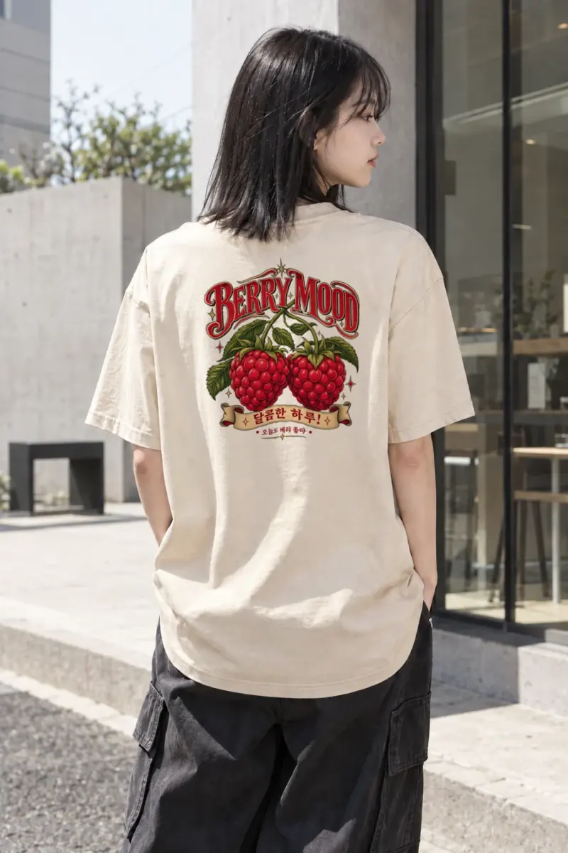 "Berry Mood" Heavyweight Unisex Crewneck T-shirt | Gildan 5000