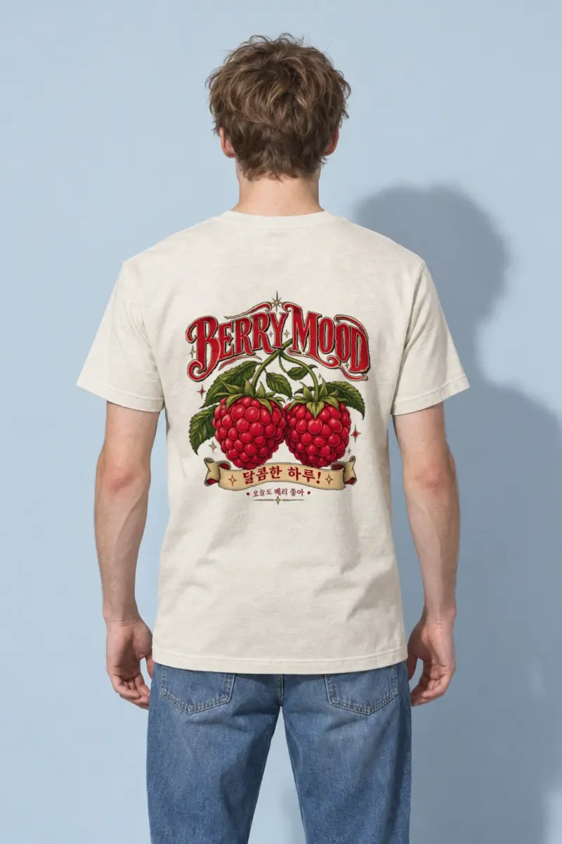 "Berry Mood" Heavyweight Unisex Crewneck T-shirt