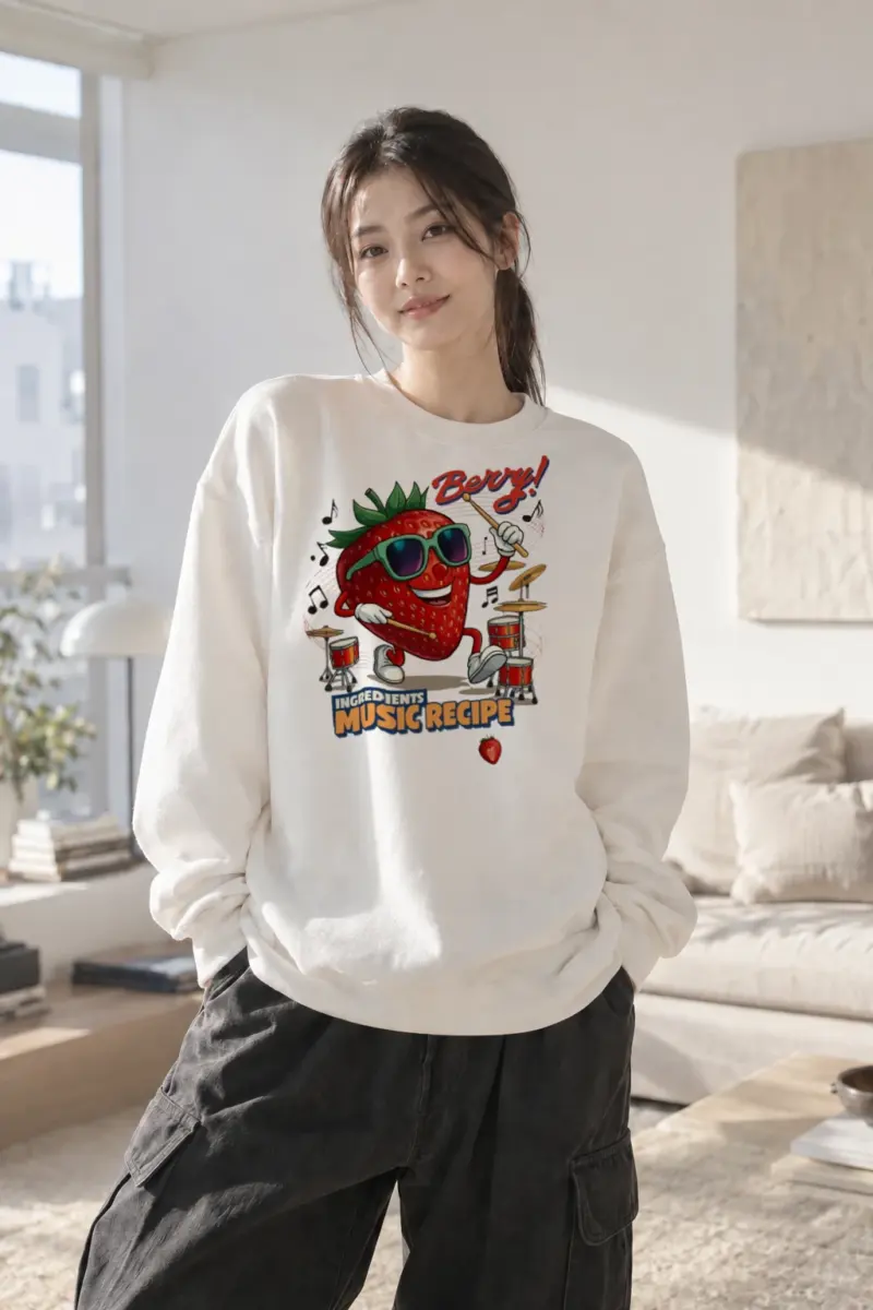 "Berry Music Recipe" Heavy Blend Unisex Crewneck Sweatshirt | Gildan 18000