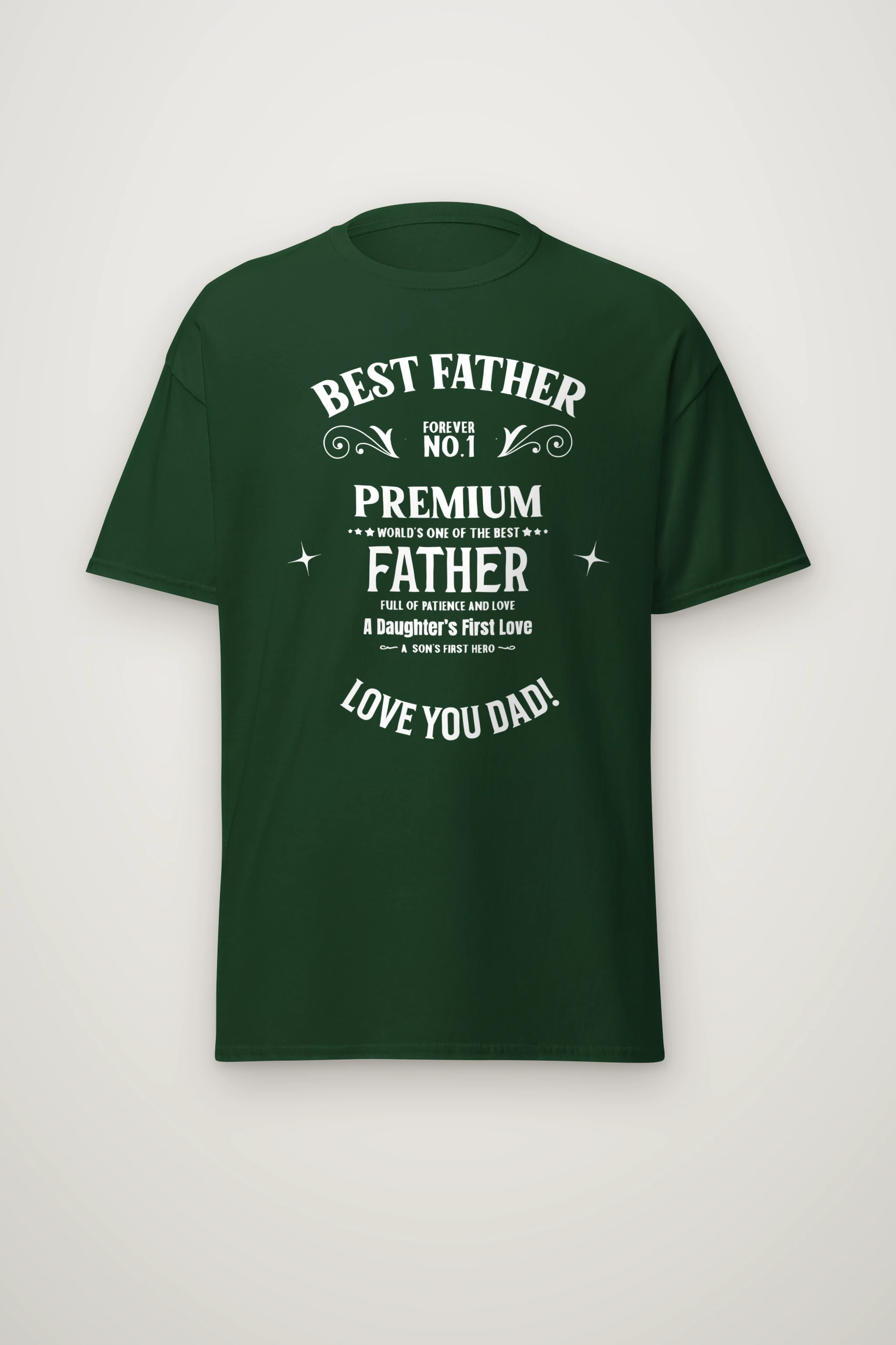 "Best Father Forever" Heavyweight Unisex Crewneck T-shirt