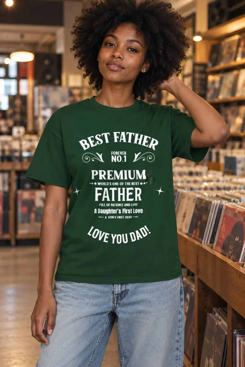 "Best Father Forever" Heavyweight Unisex Crewneck T-shirt