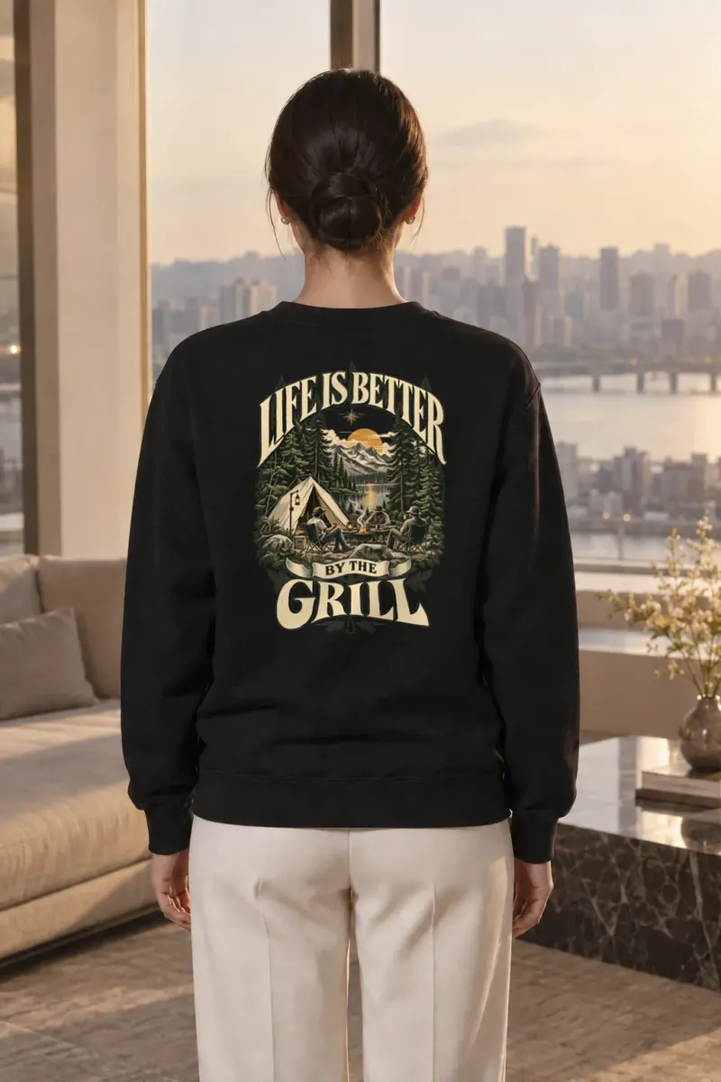 "Better By The Grill" Heavy Blend Unisex Crewneck Sweatshirt | Gildan 18000
