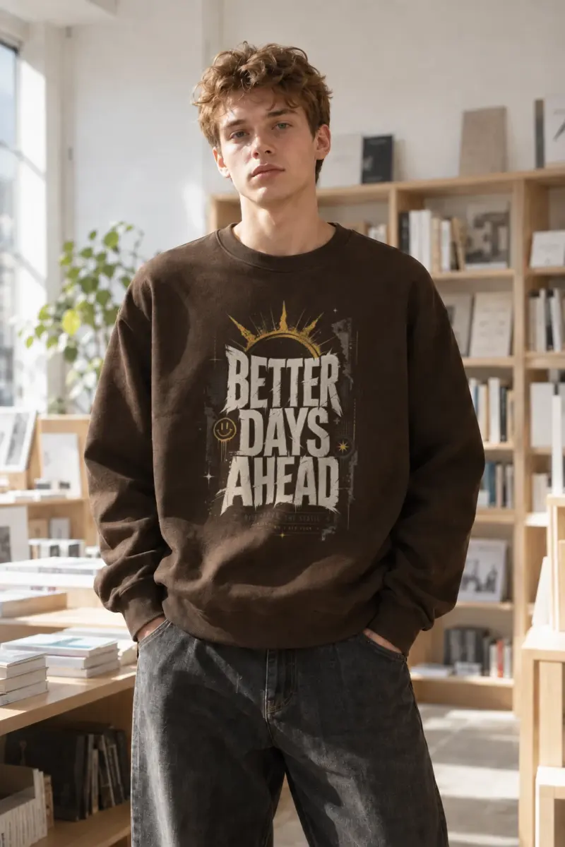 "Better Days Ahead" Heavy Blend Unisex Crewneck Sweatshirt | Gildan 18000