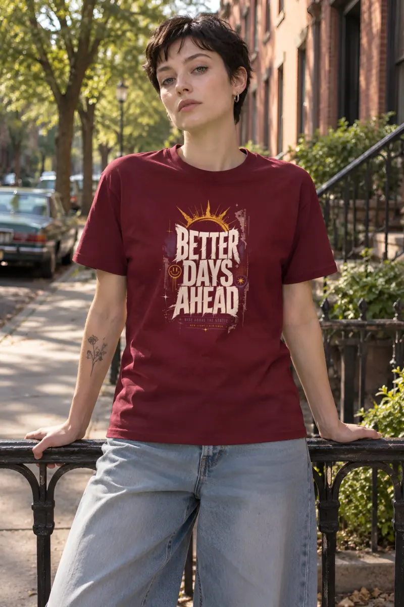 "Better Days Ahead" Heavyweight Unisex Crewneck T-shirt
