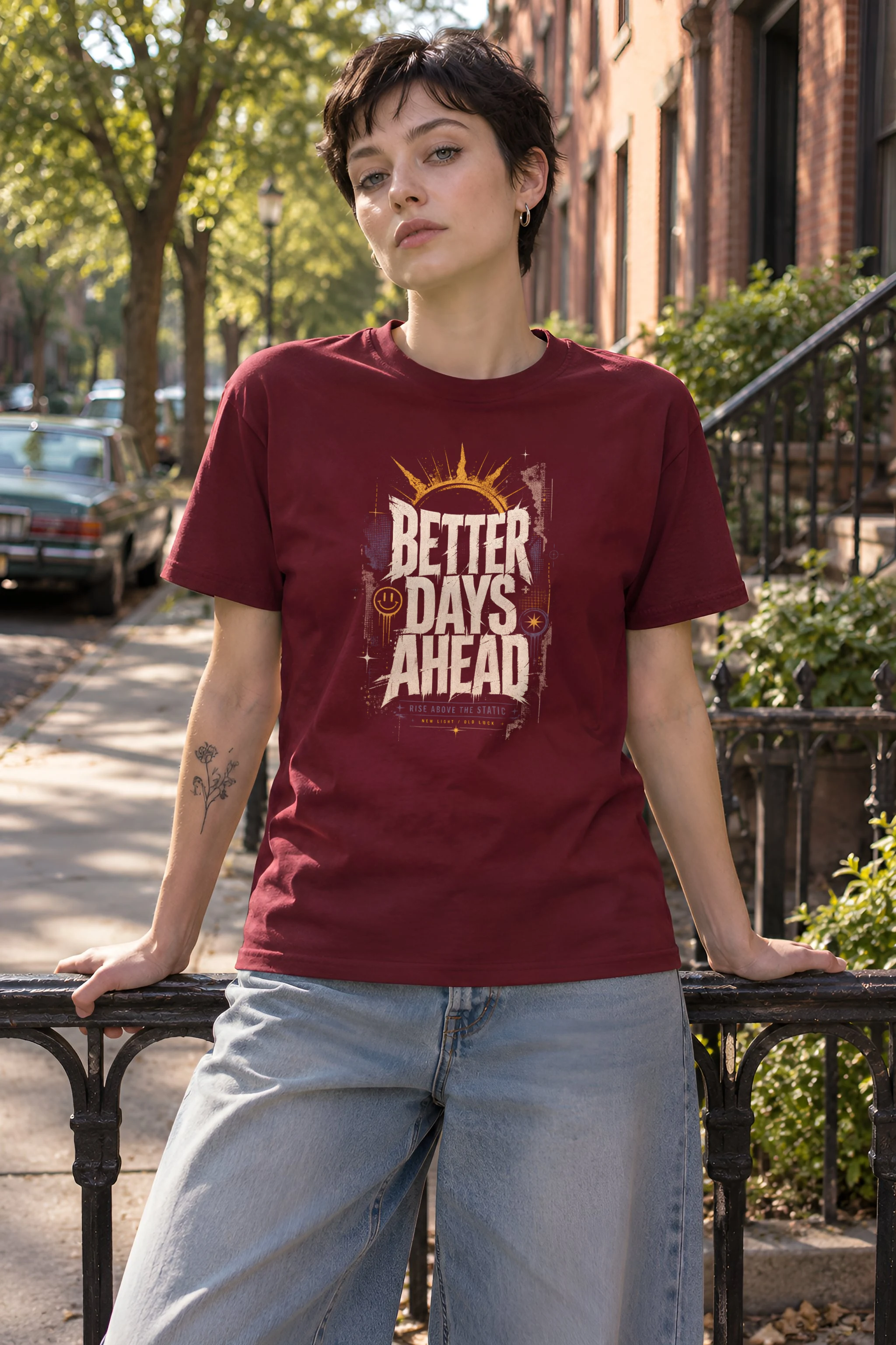 "Better Days Ahead" Heavyweight Unisex Crewneck T-shirt
