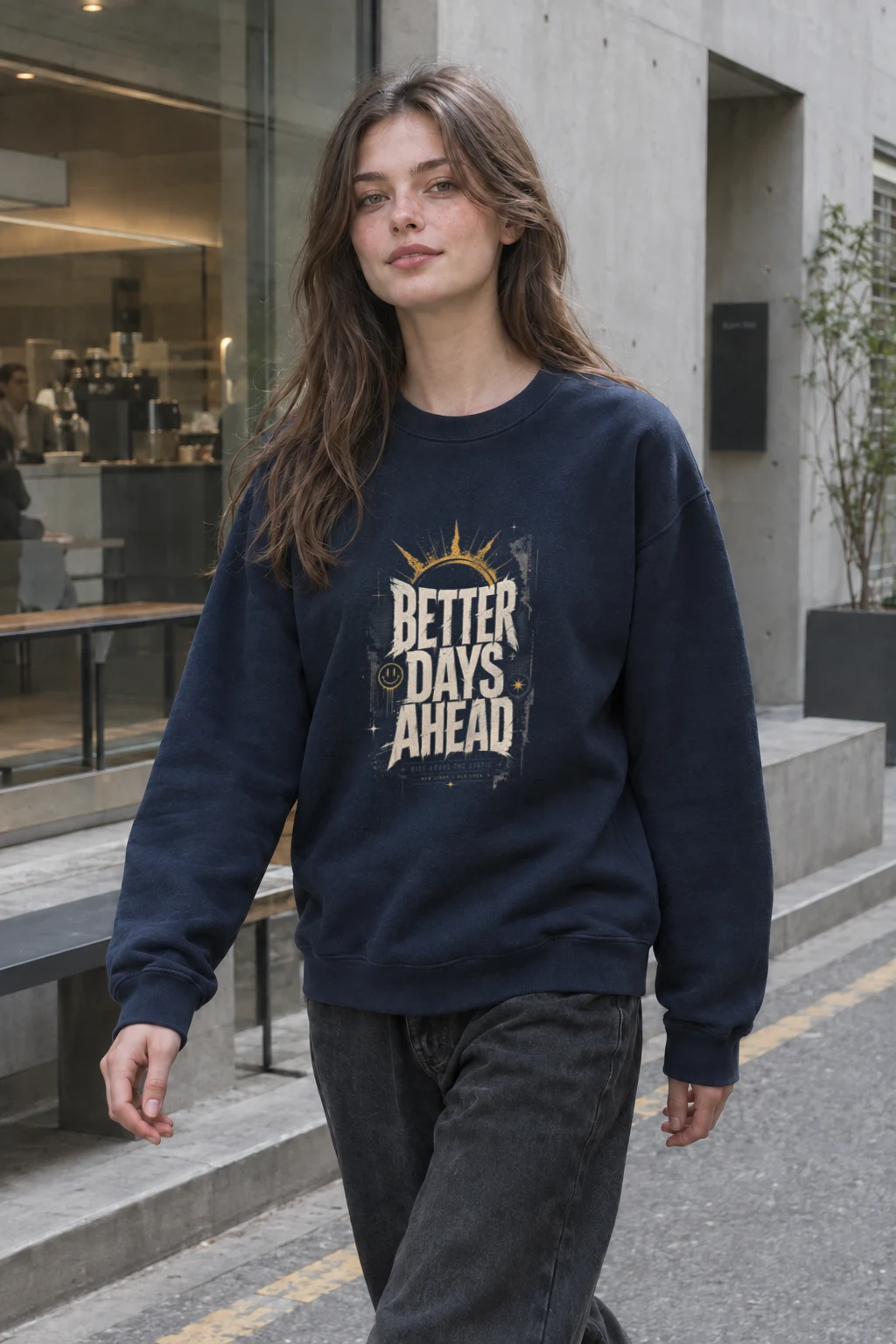 "Better Days Ahead" Unisex Sponge Fleece Crewneck Sweatshirt | Bella + Canvas 3901