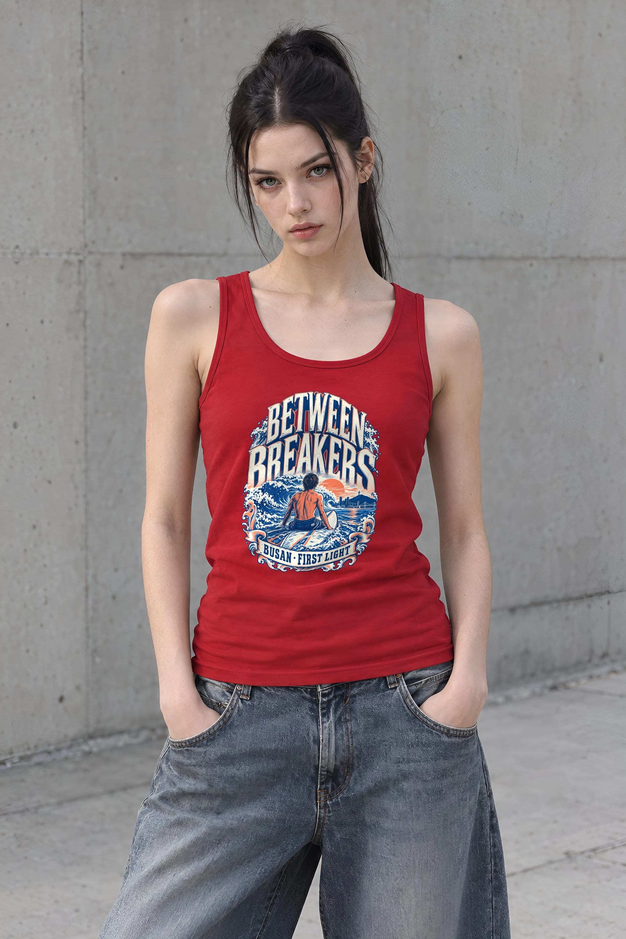 "Between Breakers" Unisex Jersey Tank