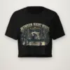 "Between Night Buses Weight Room" Women's Crop Tee