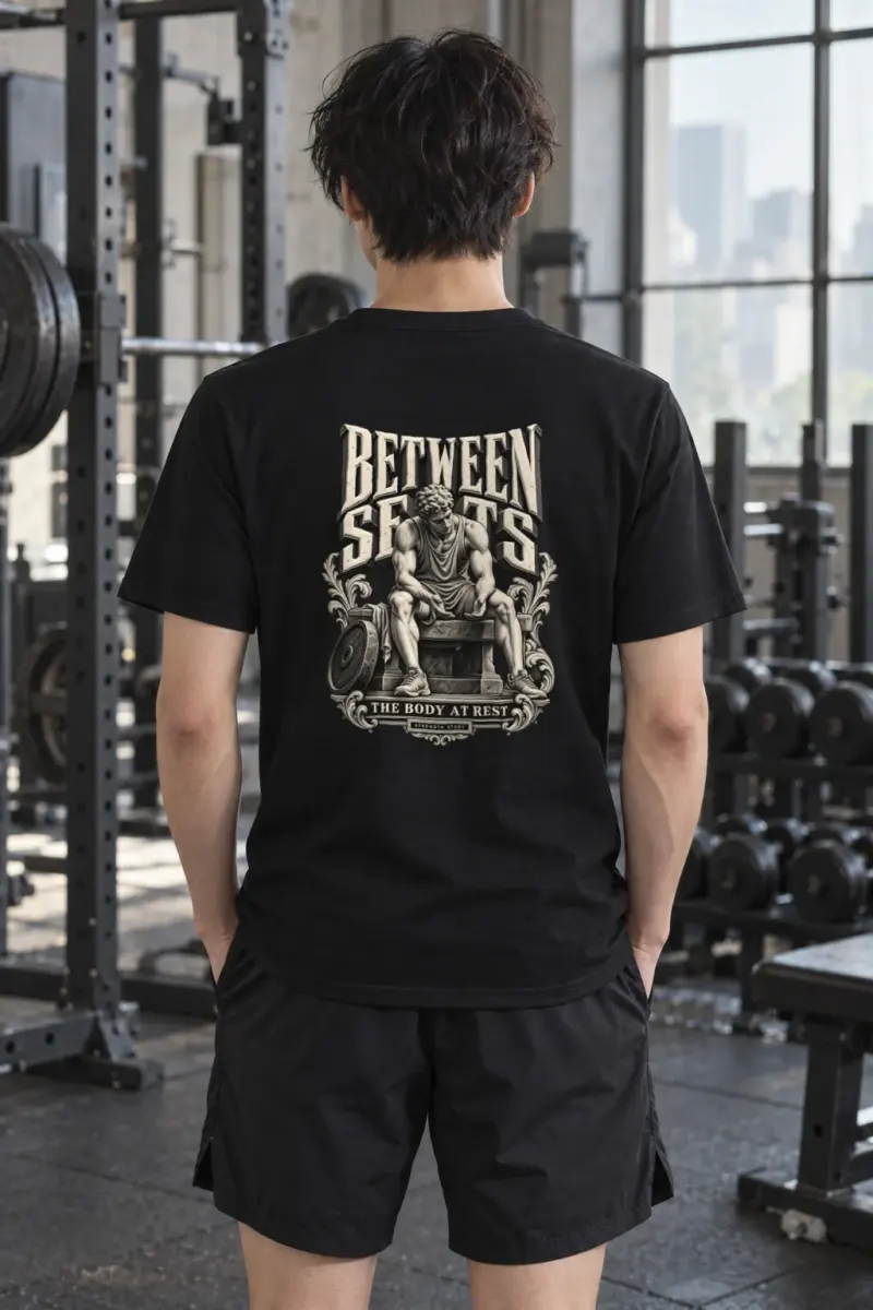 "Between Sets" Heavyweight Unisex Crewneck T-shirt