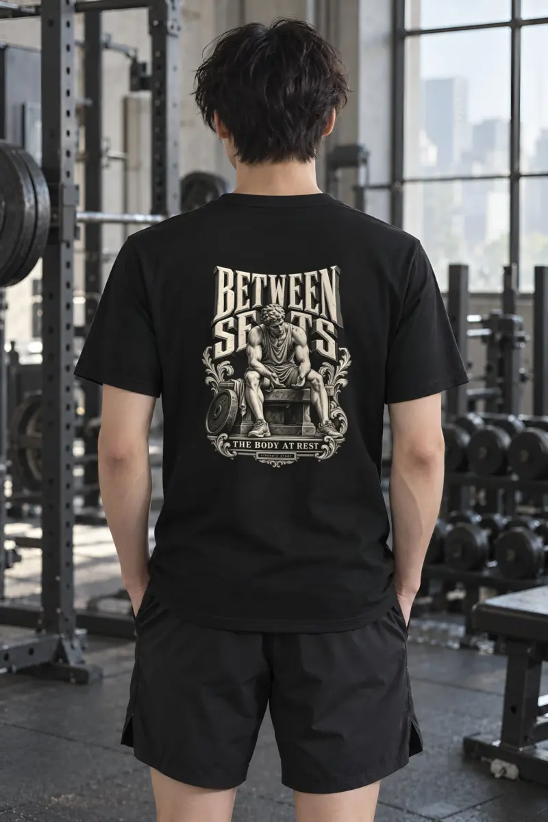 "Between Sets" Heavyweight Unisex Crewneck T-shirt