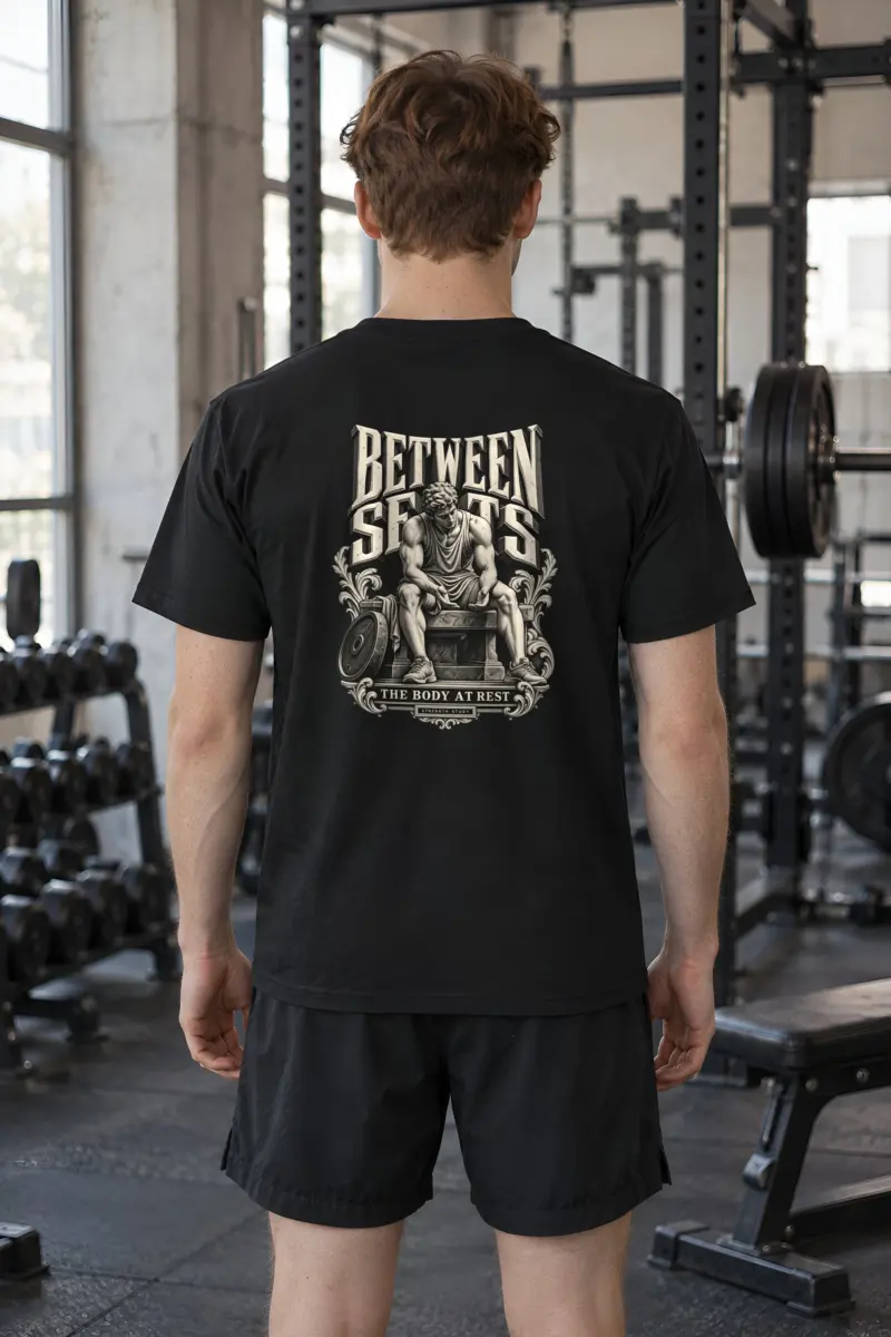 "Between Sets" Heavyweight Unisex Crewneck T-shirt