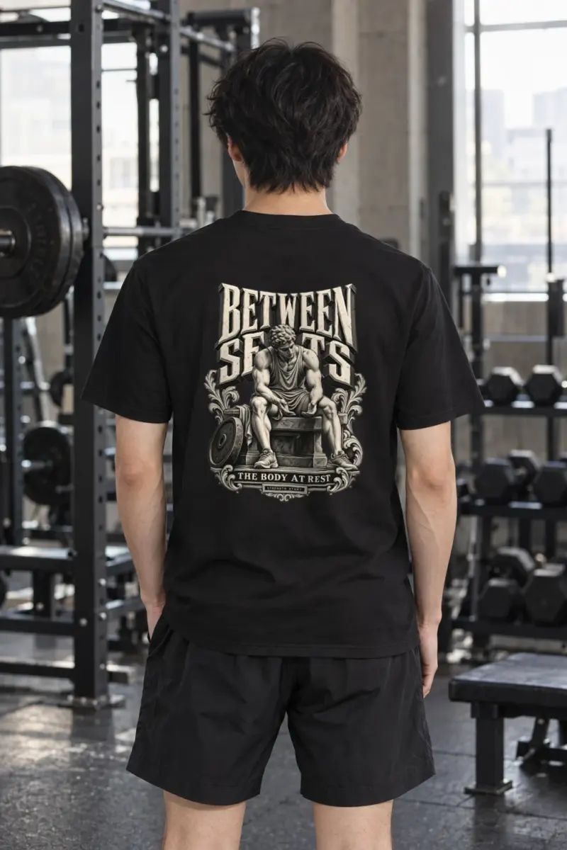 "Between Sets" Heavyweight Unisex Crewneck T-shirt