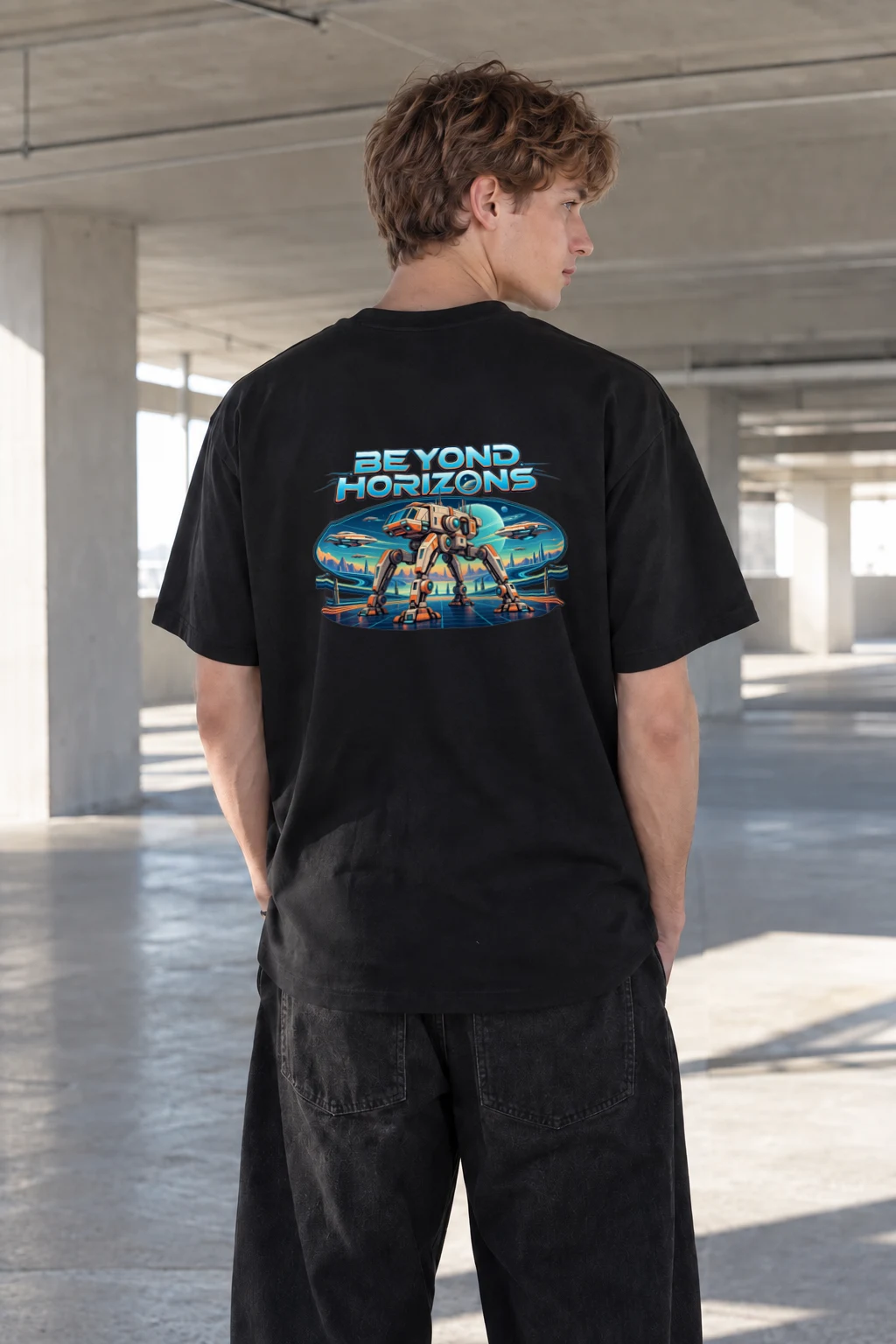 "Beyond Horizons" Heavyweight Unisex Crewneck T-shirt | Gildan 5000