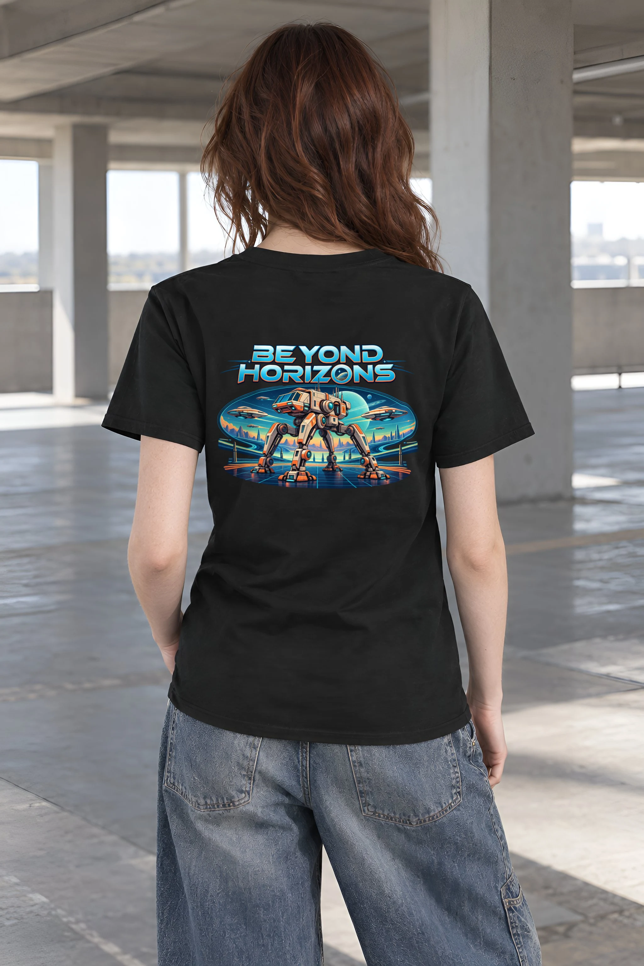 "Beyond Horizons" Heavyweight Unisex Crewneck T-shirt
