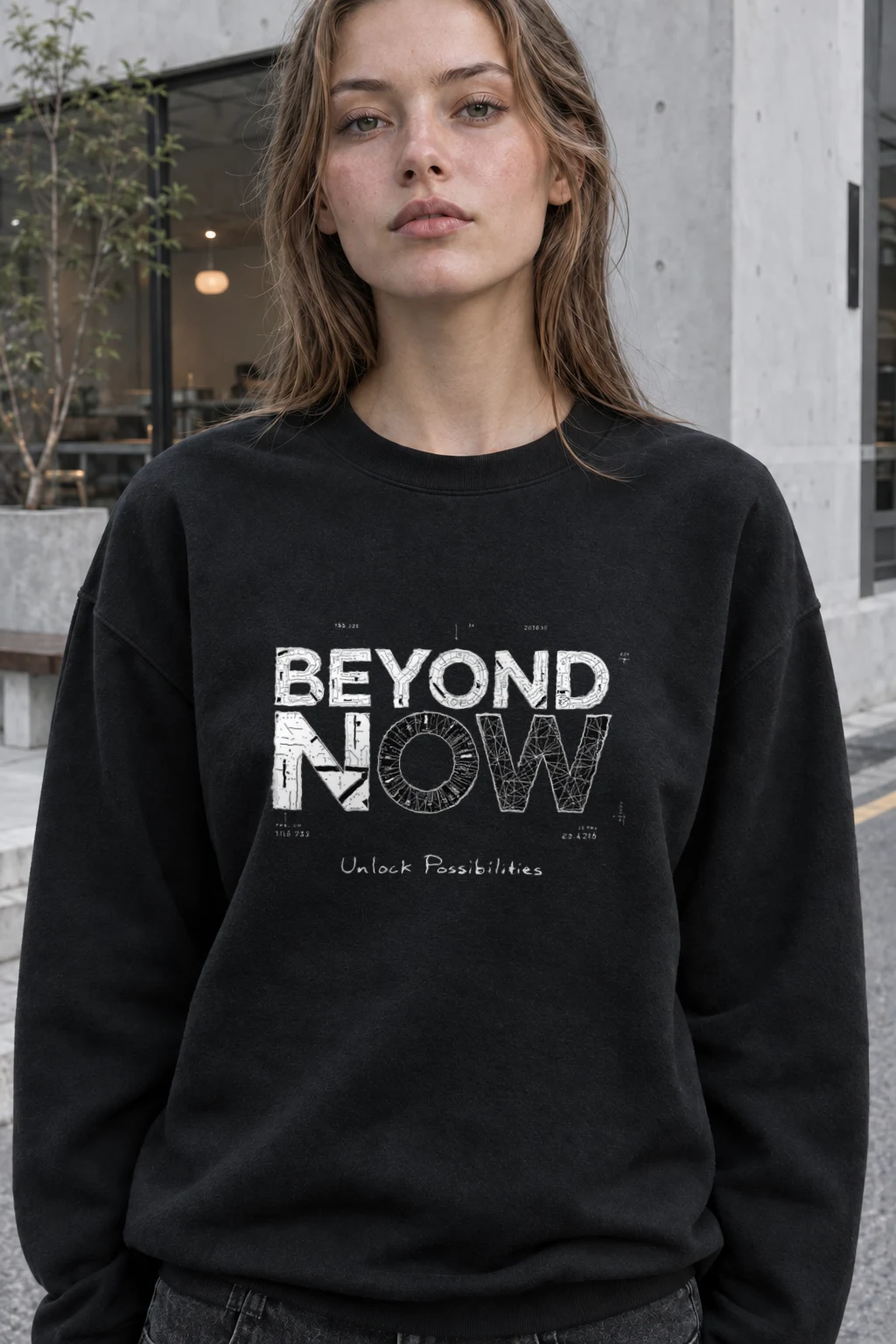"Beyond Now" Heavy Blend Unisex Crewneck Sweatshirt | Gildan 18000