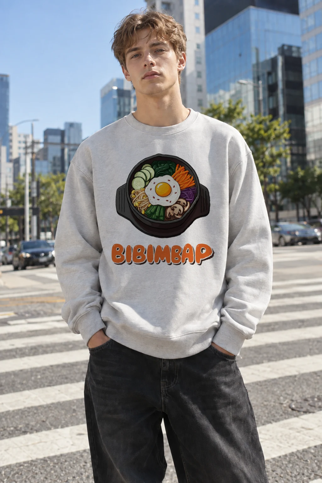 "Bibimbap Bowl" Heavy Blend Unisex Crewneck Sweatshirt | Gildan 18000
