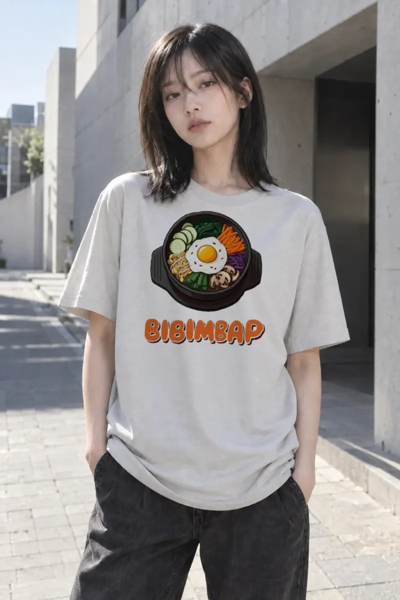 “Bibimbap Bowl” Heavyweight Unisex Crewneck T-shirt | Gildan 5000