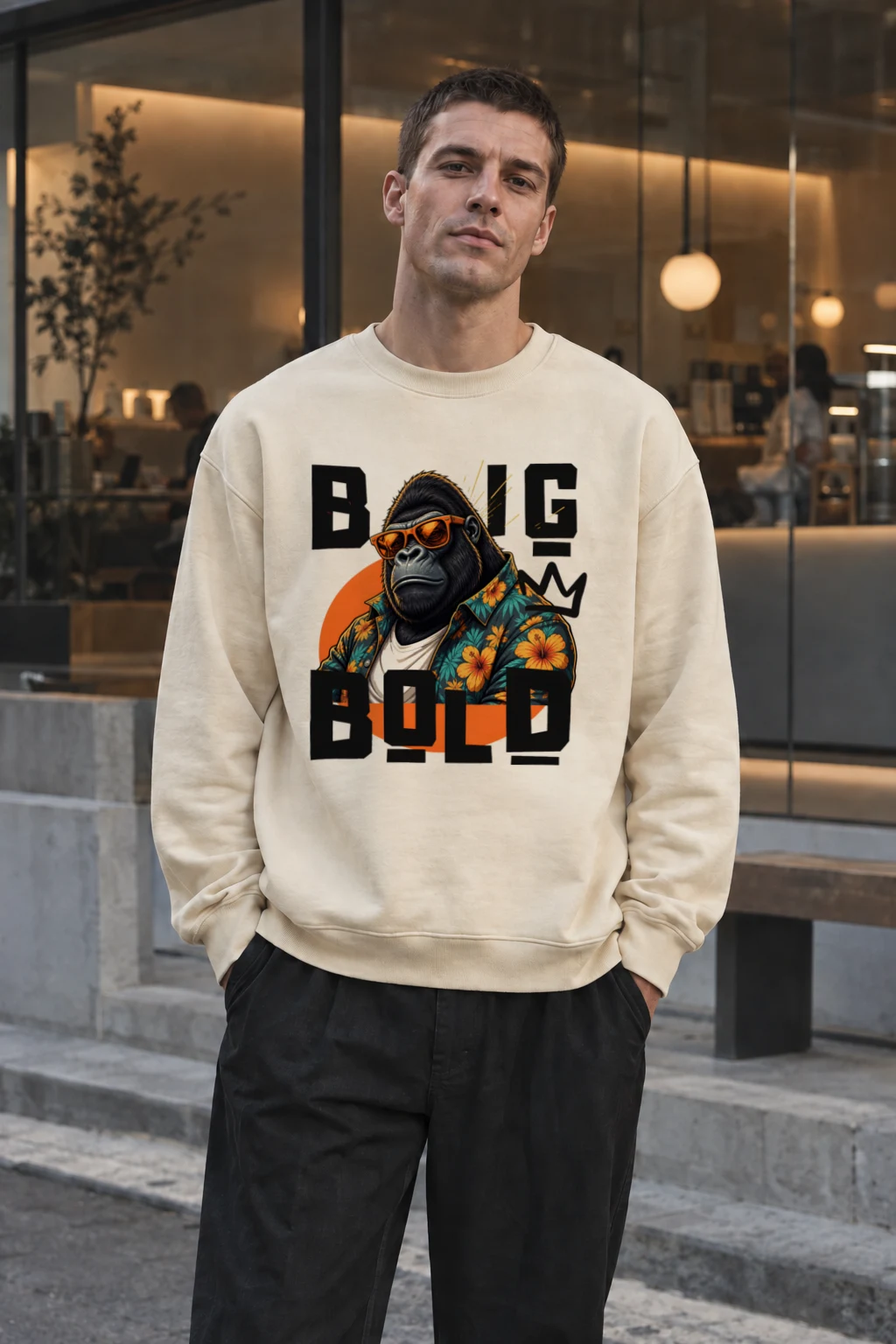 "Big Bold Gorilla" Unisex Sponge Fleece Crewneck Sweatshirt | Bella + Canvas 3901