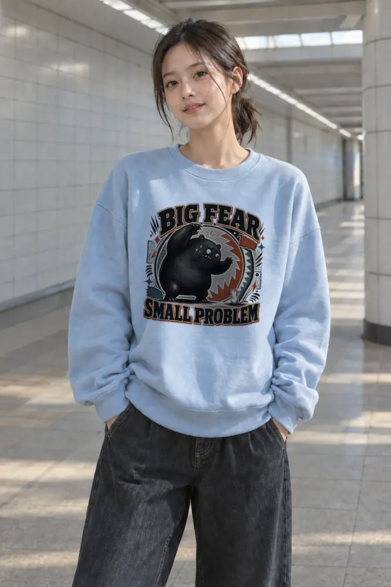 "Big Fear Small Problem" Heavy Blend Unisex Crewneck Sweatshirt | Gildan 18000