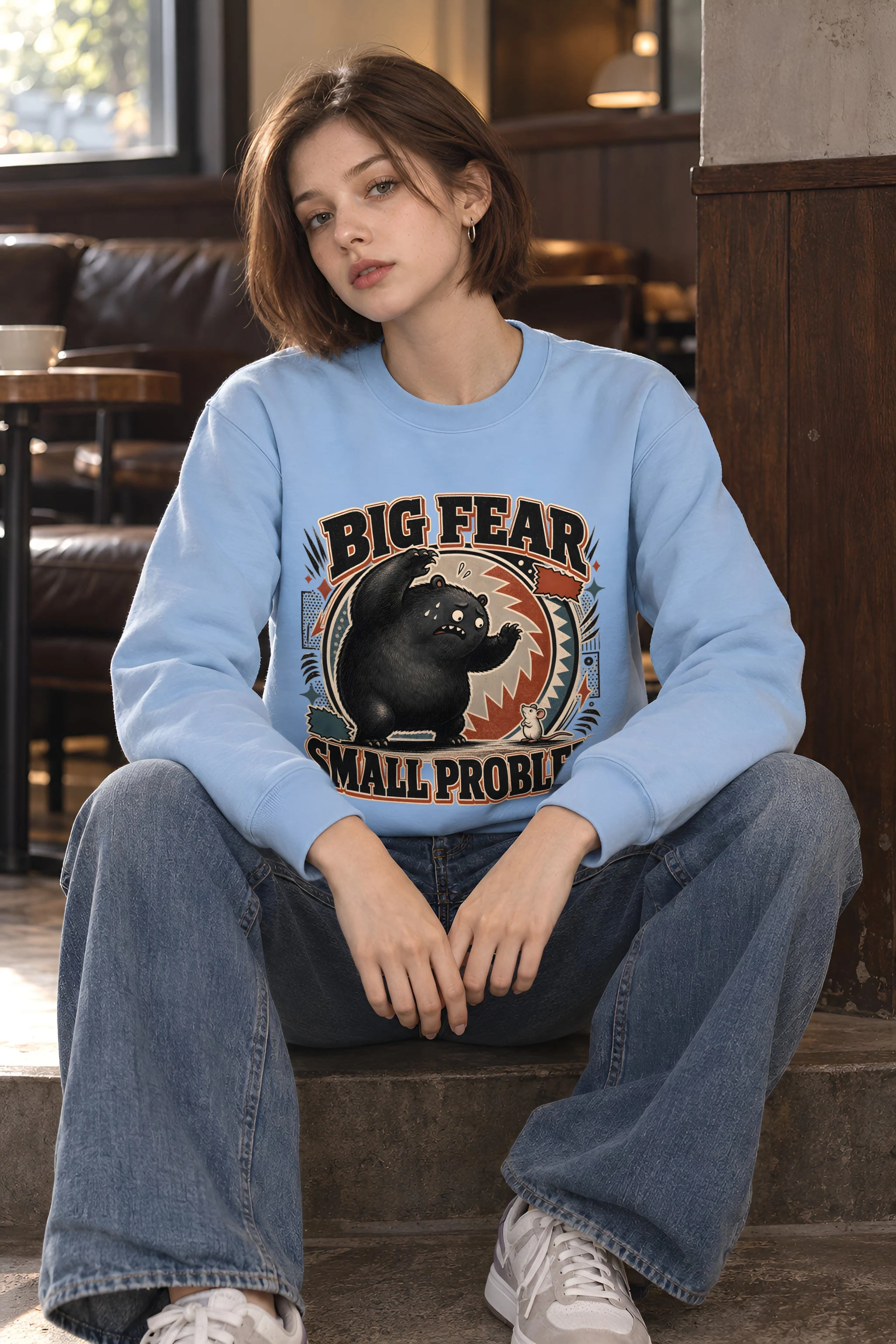 "Big Fear Small Problem" Heavy Blend Unisex Crewneck Sweatshirt