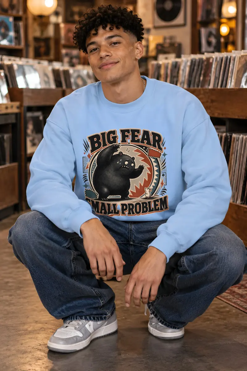 "Big Fear Small Problem" Heavy Blend Unisex Crewneck Sweatshirt