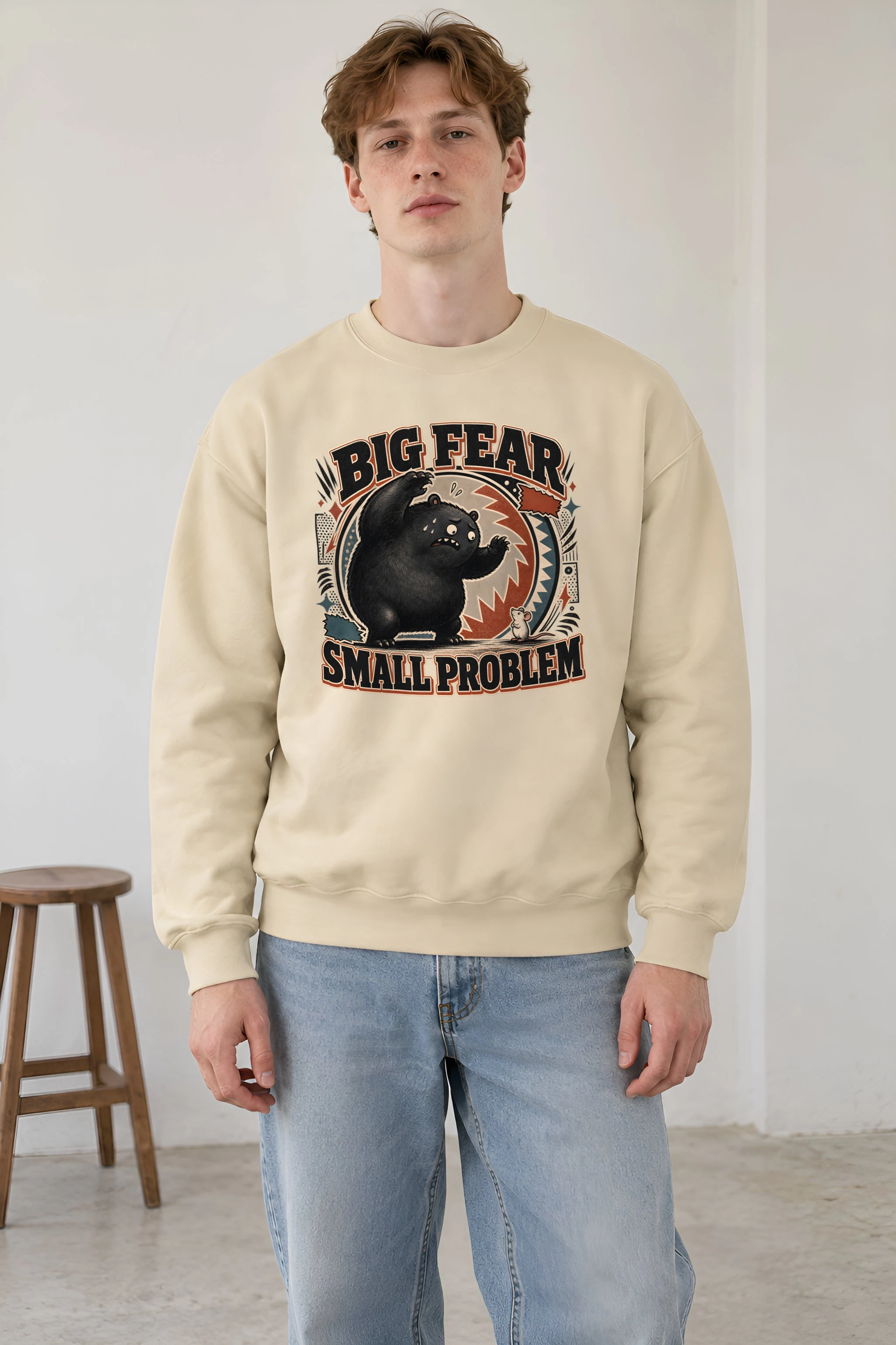 "Big Fear Small Problem" 1 Crewneck Sweatshirt
