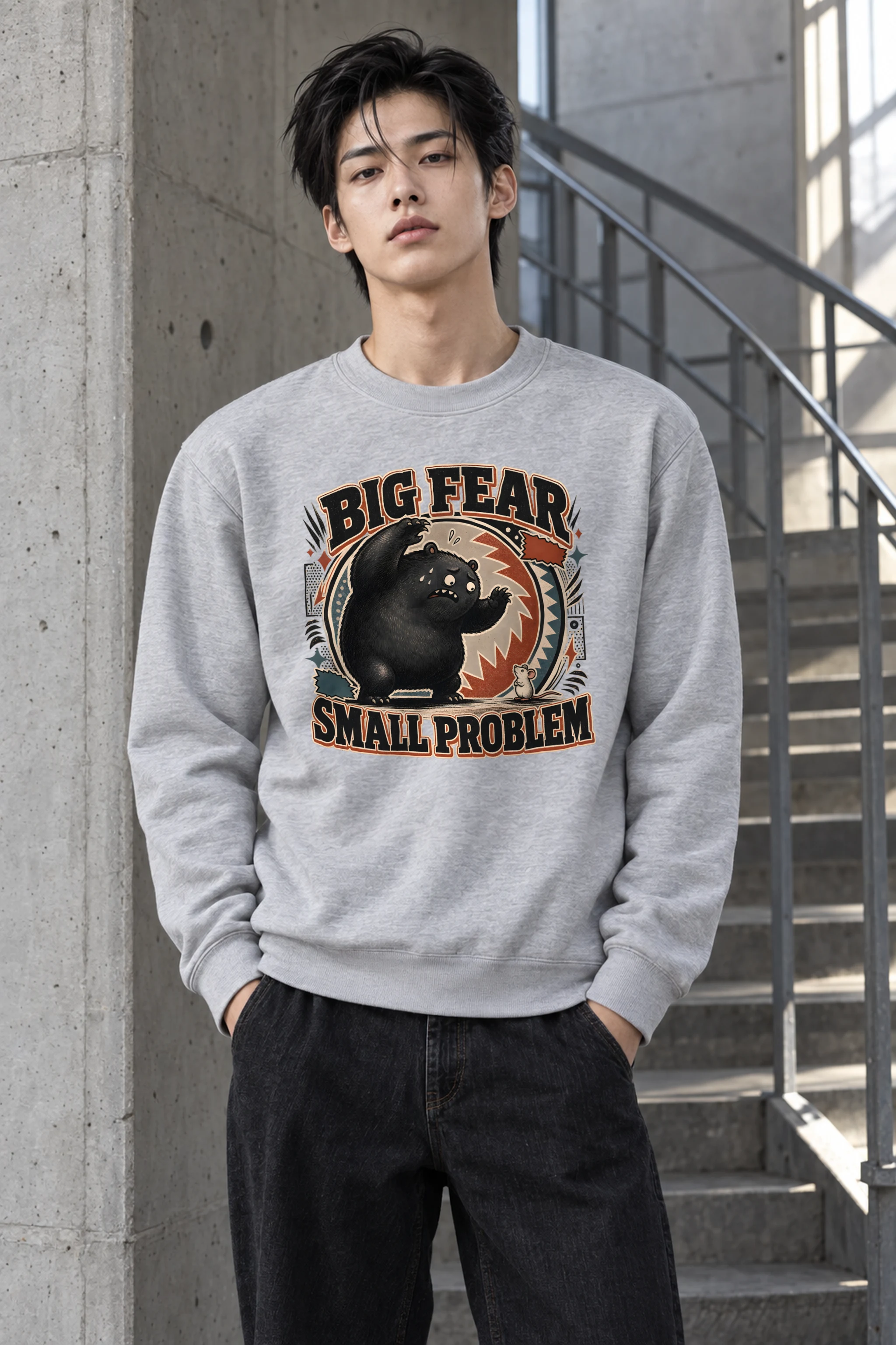 "Big Fear Small Problem" 1 Crewneck Sweatshirt