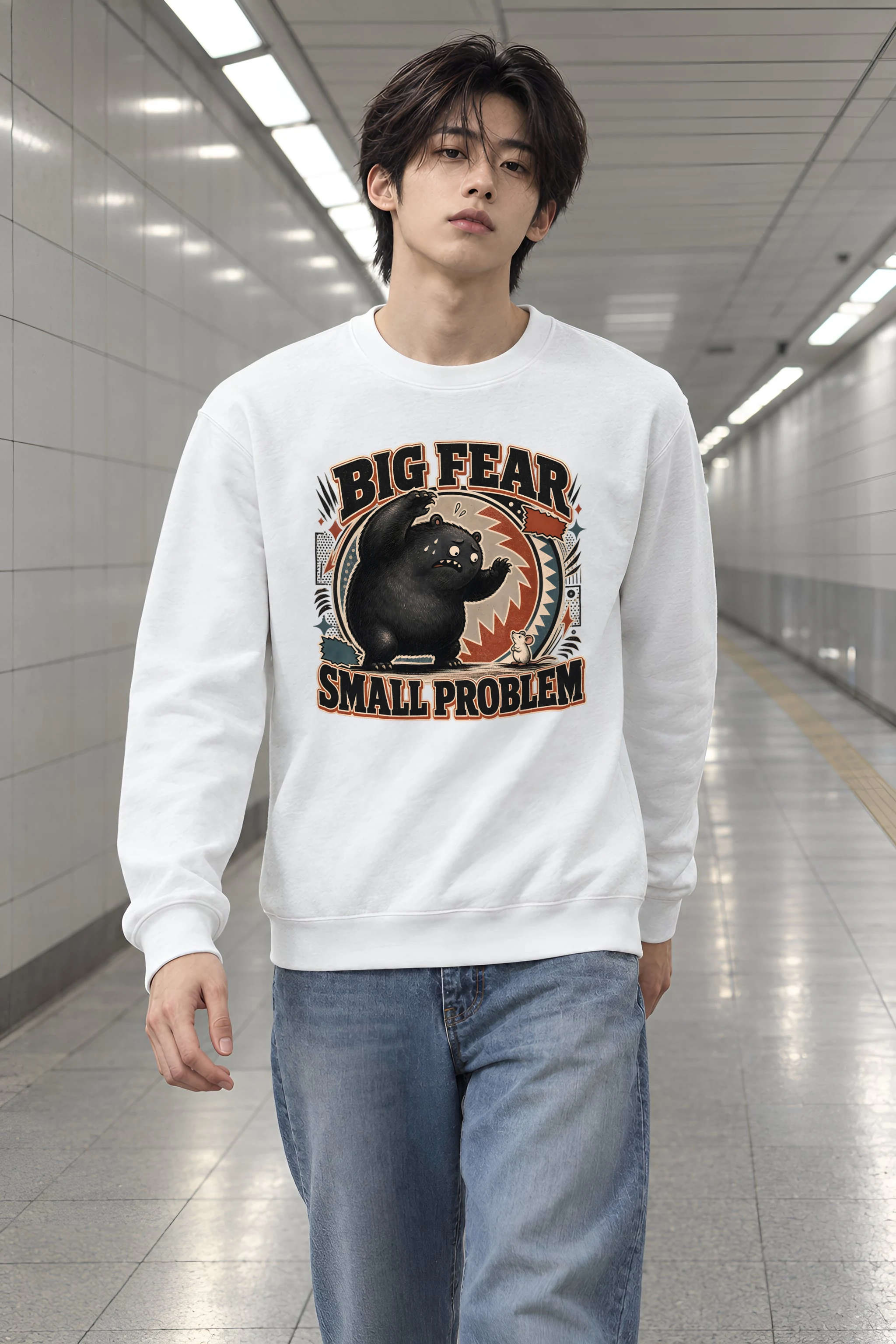 "Big Fear Small Problem" 1 Crewneck Sweatshirt